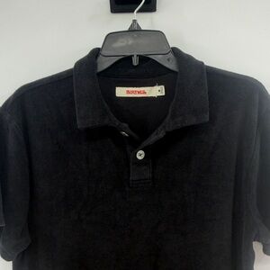 Birdwell Men's Terrycloth Short Sleeve Polo Shirt - Black - Medium